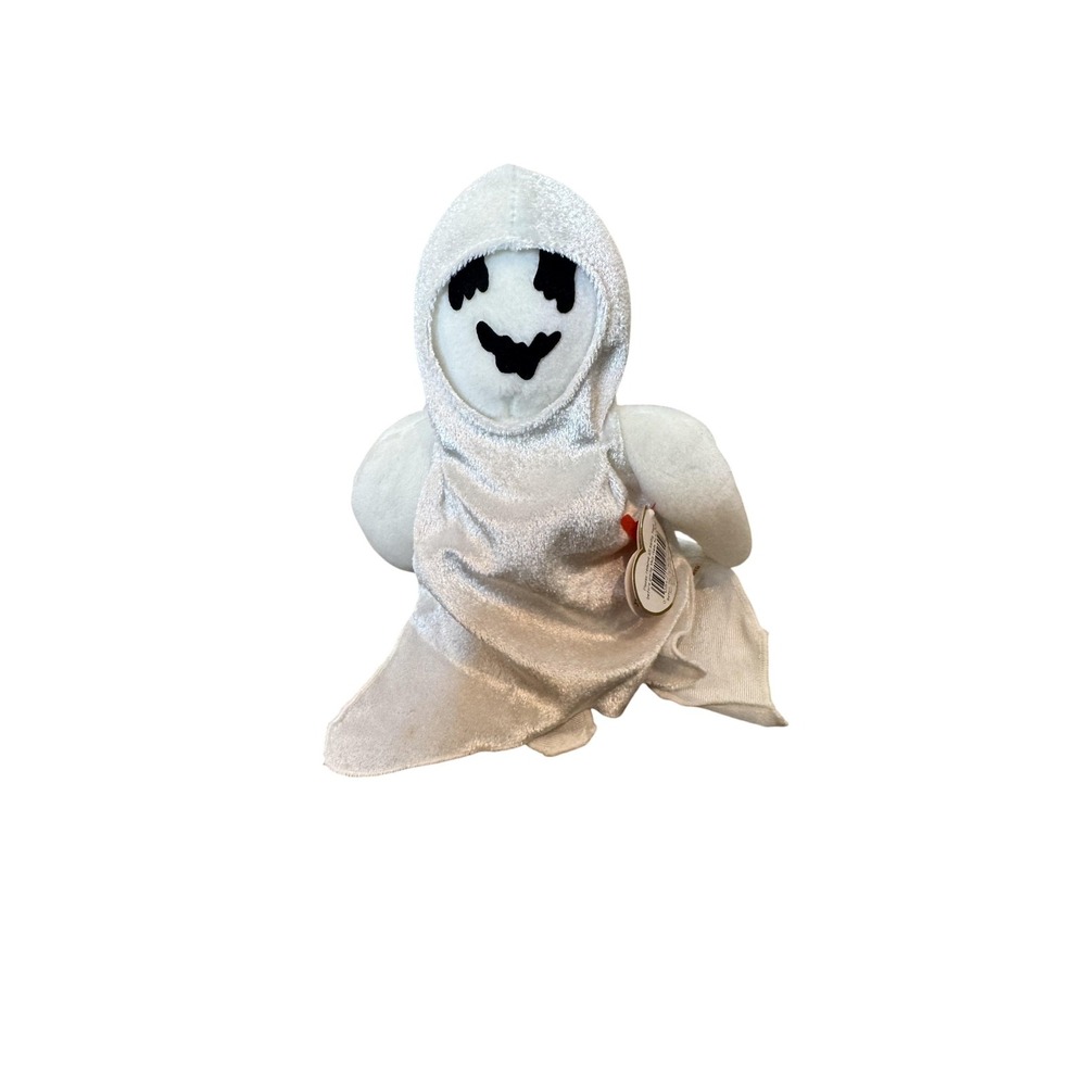 Vintage Ty Beanie Baby Sheets Ghost Plush 1999 Halloween with Tags Hologram